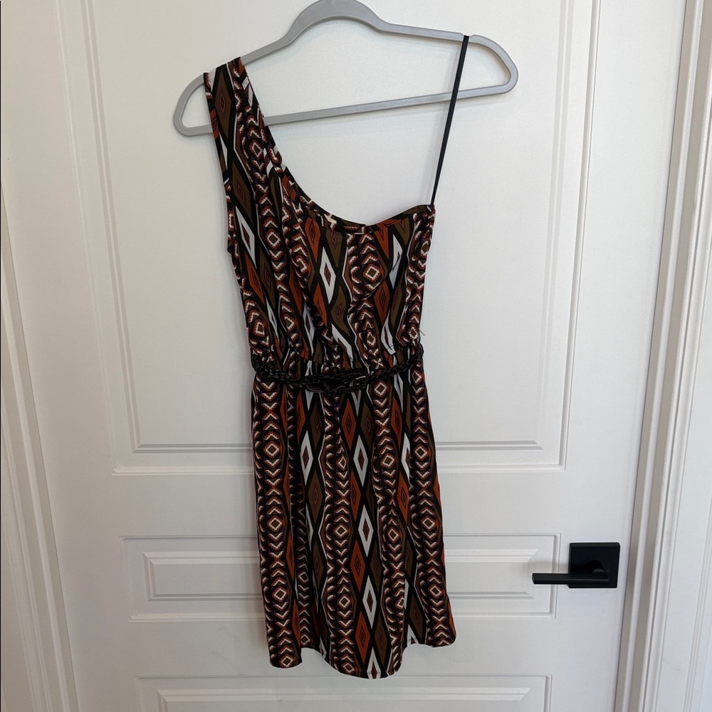 Stylish One-Shoulder Geometric Dress